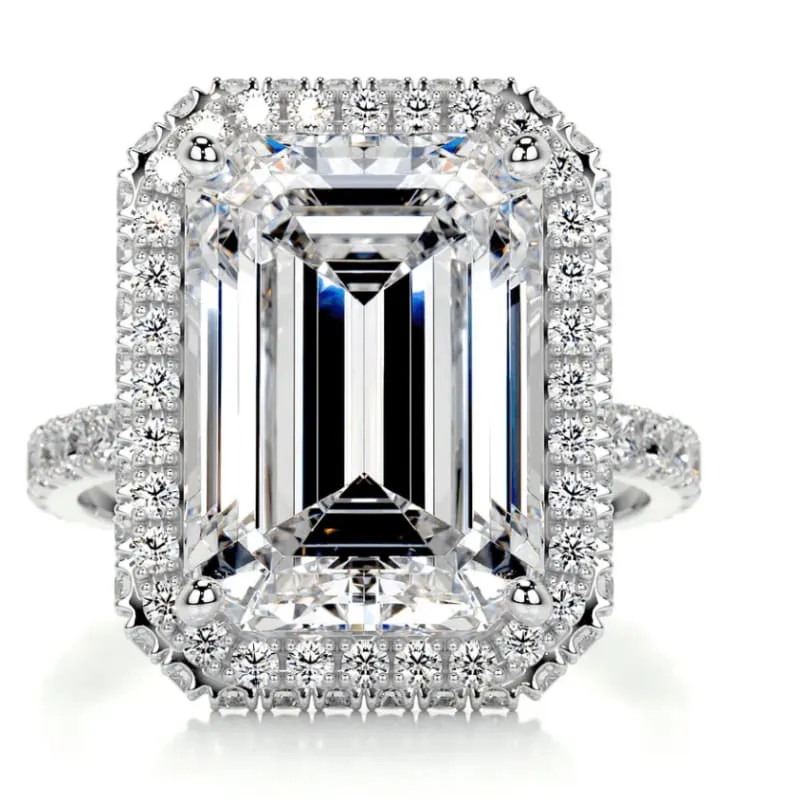 Invisible halo radiant moissanite ring view 1