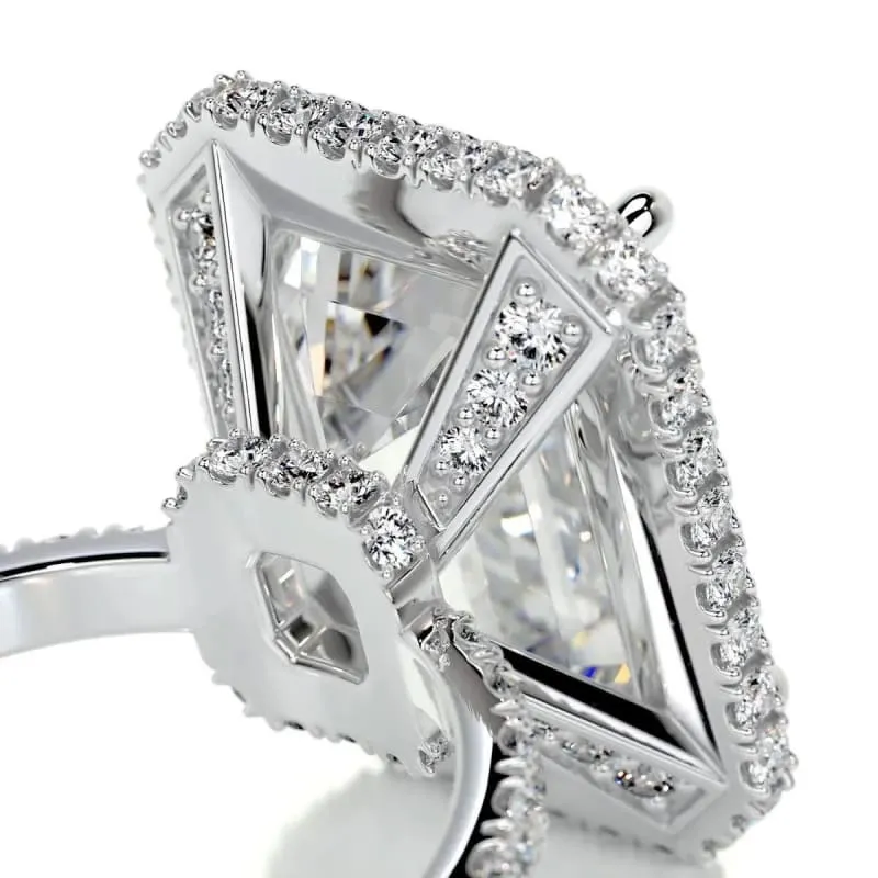 Invisible halo radiant moissanite ring view 2